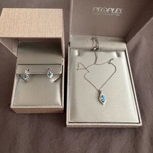 Silver and Blue Topaz Jewelry Set